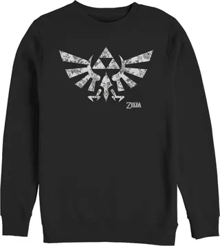 Men's Nintendo Flower Triforce Sweatshirt - Black - 2X Large