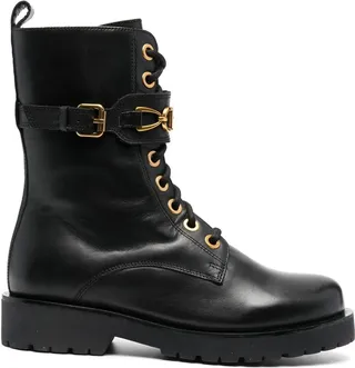 Leather Lace-Up Boots