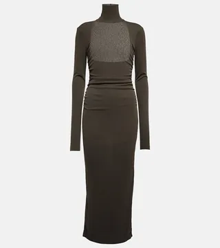 Turtleneck midi dress