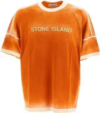 Stone Island Logo Printed Crewneck T-Shirt
