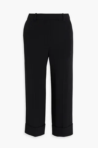 Cropped crepe straight-leg pants