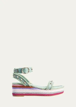 Rockstud Rope Wedge Espadrille Sandals