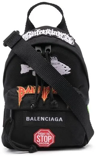 Patch-Detail Crossbody Backpack