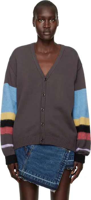 Awake NY Brown Striped Cardigan