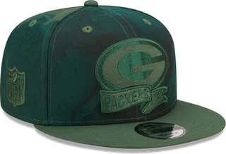 Men's New Era Green Green Bay Packers Ink Dye Tonal 2022 Sideline 9FIFTY Snapback Hat