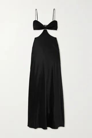 Michael Lo Sordo - Crystal-embellished Silk-satin Gown - Black
