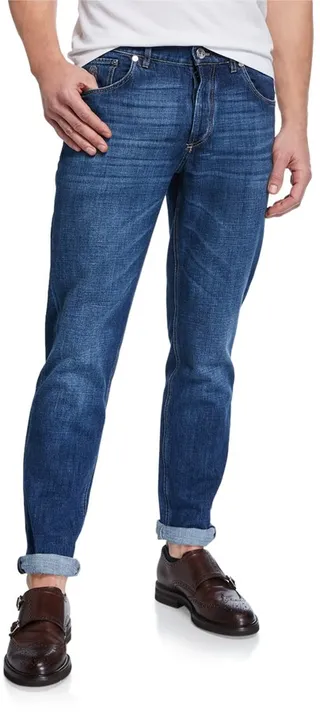 Men's Medium-Wash Basic-Fit Denim Jeans
