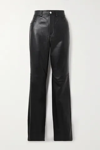 Wandler - Aster Leather Straight-leg Pants - Black
