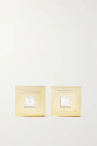 Azlee - 18-karat Gold Diamond Earrings - One size