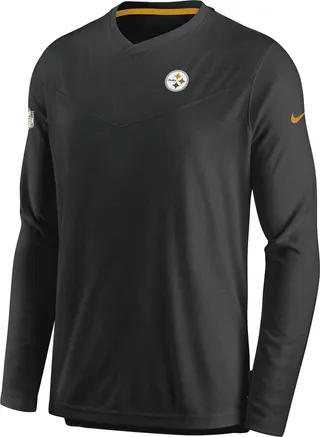 Nike Men's Dri-FIT Lockup Coach UV (NFL Pittsburgh Steelers) Long-Sleeve Top in Black