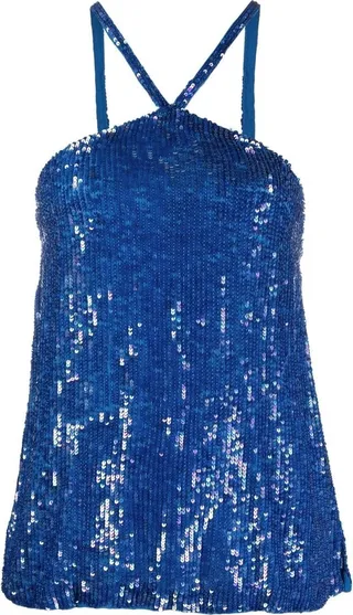 Sequin Halterneck Cami Top