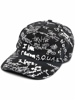 Graffiti Logo-Print Baseball Cap