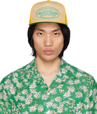 Rhude Yellow & Tan 'Château' Cap