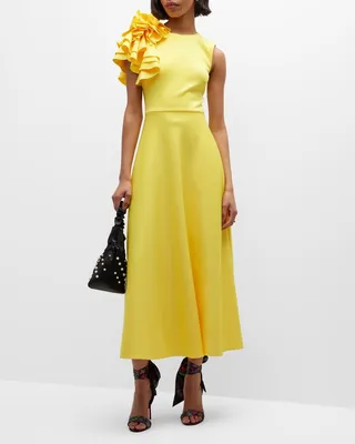 Sleeveless Ruffle A-Line Maxi Dress