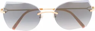 Rimless Oversized Frame Sunglasses