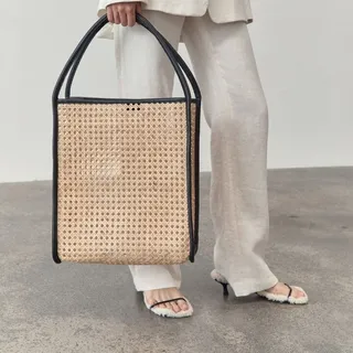 St. Agni Rattan Tote Bag - Brown