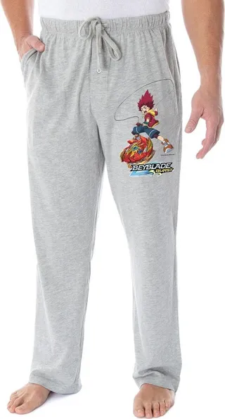 Beyblade Burst Rise Adult Hyuga Asahi Character Loungewear Sleep Pajama Pants Medium Grey