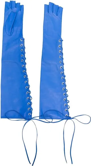 Lace-Up Fingerless Gloves