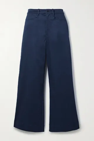 Proenza Schouler White Label - Cropped Stretch-cotton Twill Culottes - Blue