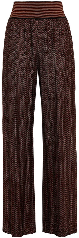 Crochet-knit wool-blend wide-leg pants