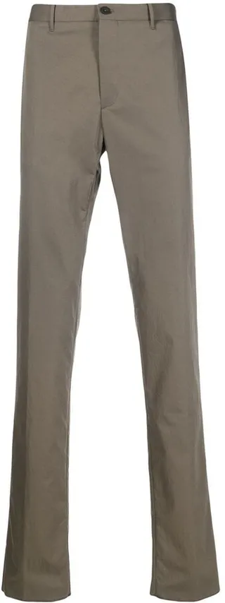 Elasticated-Waist Straight Trousers