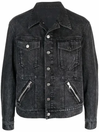 Zip-Detail Denim Jacket