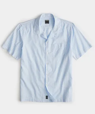 Short Sleeve Summerweight Shirt in Blue Stripe