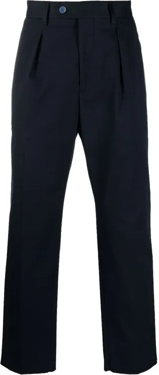 Side-Stripe Straight-Leg Trousers