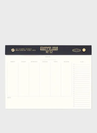Post Bound Undated Weekly Planner - Black