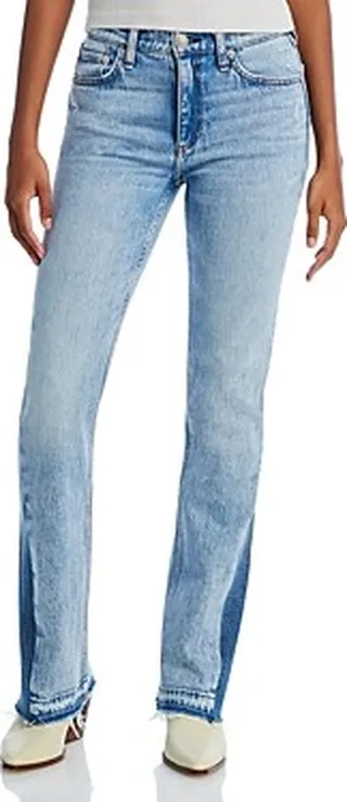 rag & bone Peyton Sliced High Rise Bootcut Jeans in Lou1