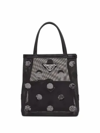 Sequin-Embellished Polka-Dot Tote Bag
