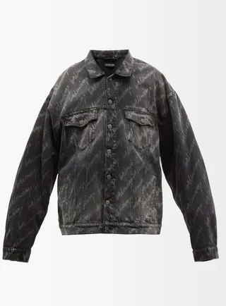 New Scribble-jacquard Denim Jacket
