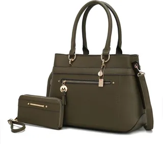 Gardenia Vegan Leather Women’s Tote Bag with Wallet– 2 pieces