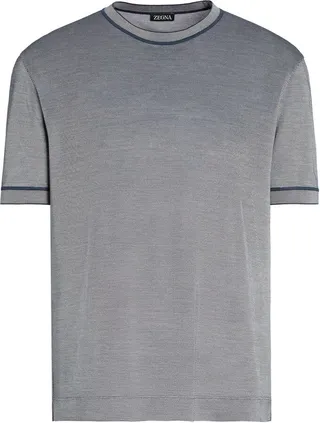short-sleeve silk T-shirt