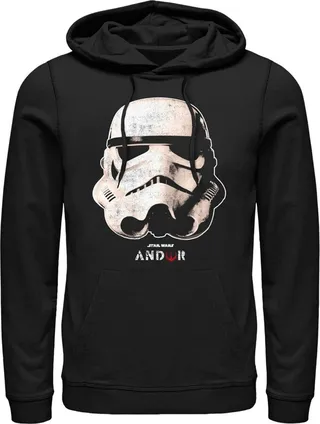 Men's Star Wars: Andor Stormtrooper Helmet Pull Over Hoodie - Black - X Large