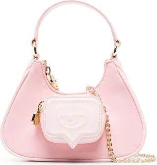 Light-pink Eyelike Embossed Mini Bag In Polyester Woman
