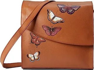 Anuschka Flap Messenger Crossbody 692 (Butterfly Honey) Handbags