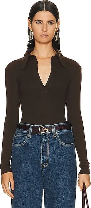 Citizens of Humanity Alba Polo Top in Brown