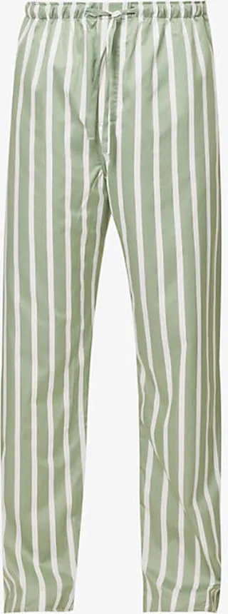 ens Green Royal Striped Cotton-poplin Pyjama Bottoms