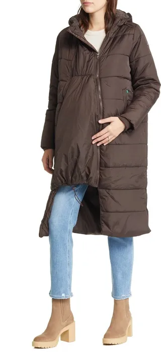 3-in-1 Long Quilted Waterproof Maternity Puffer Coat