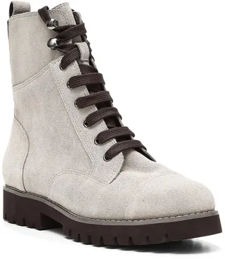 Donald Pliner Ease Combat Boot Leather & Suede Bootie