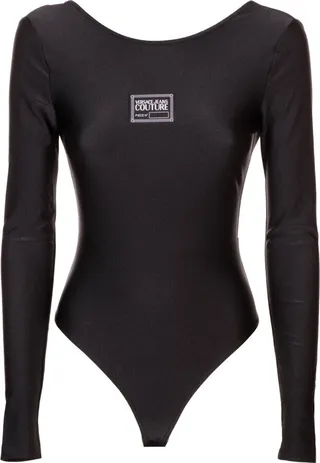 Versace Jeans Couture Logo Patch Open-Back Bodysuit