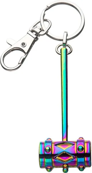 SalesOne LLC Birds of Prey Harley Quinn 3D Mallet with Rainbow Finish Metal Key Chain