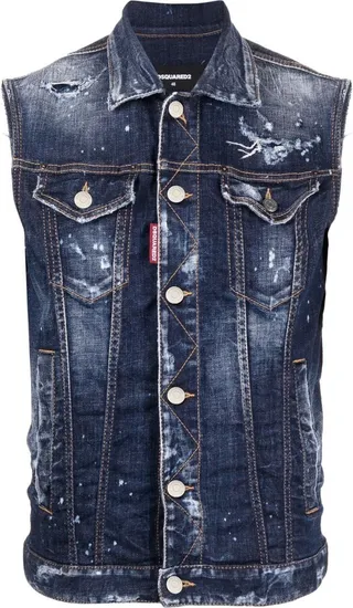 Goth Surfer sleeveless denim jacket