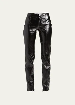 Leather Skinny-Leg Pants