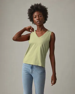 Classic Cotton V-Neck Tank - Beechnut