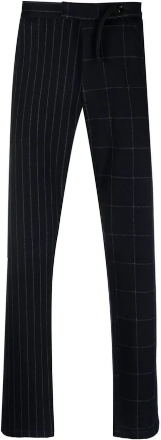 Patchwork Patterned Straight-Leg Trousers