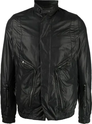 Zip-Pockets Bomber Jacket