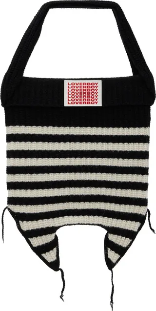 Charles Jeffrey Loverboy SSENSE Exclusive Black & White Knit Mini Bag