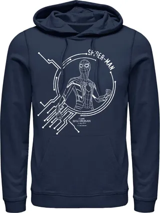 Men's Marvel Spider-Man: No Way Home Tech Pull Over Hoodie - Navy Blue - Large